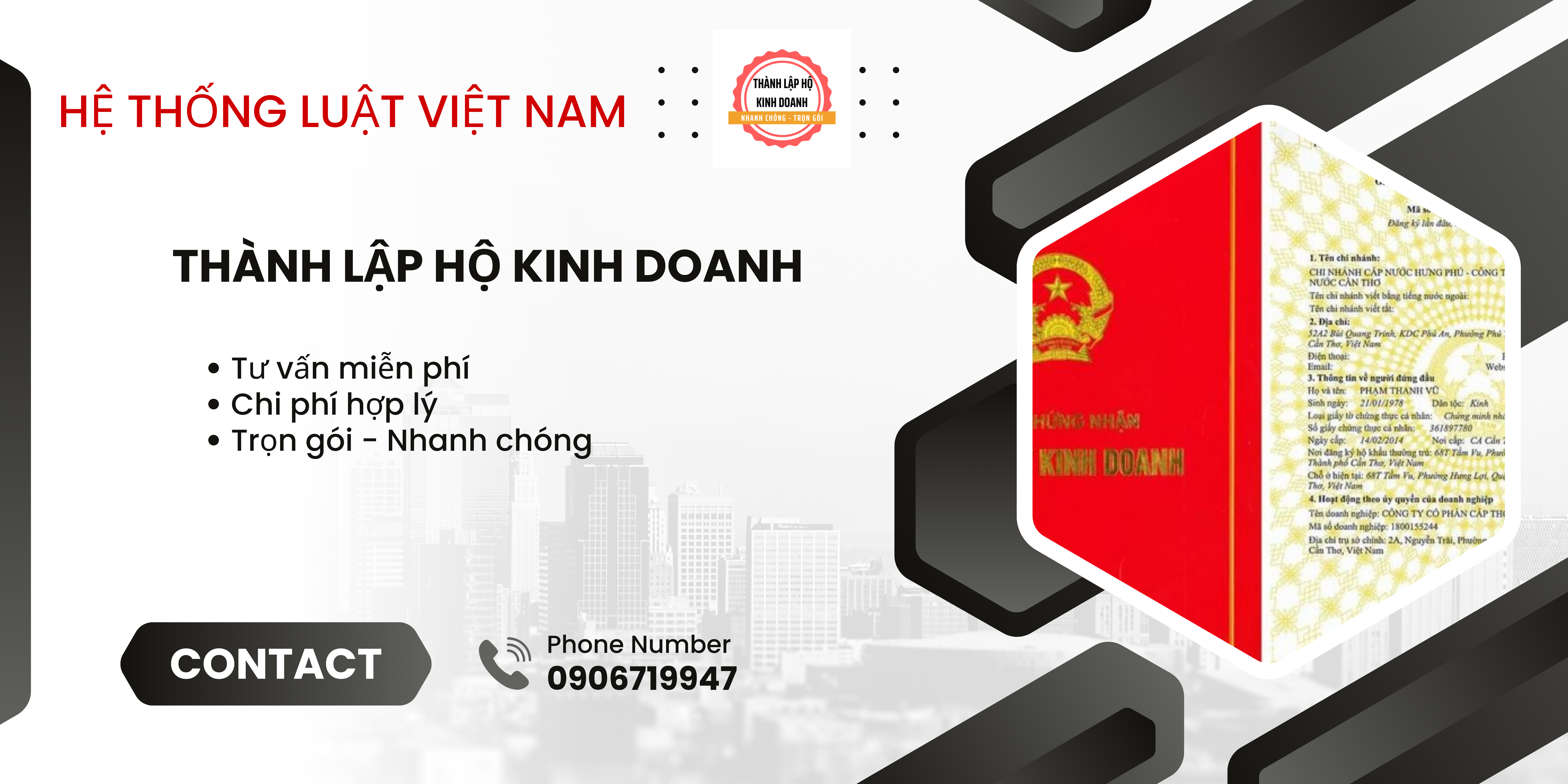 Dịch vụ Đăng ký hộ kinh doanh, nhanh chóng khu vực Phường Hòa Minh, Quận Liên Chiểu, Đà Nẵng - Ảnh 1
